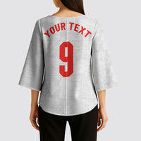Custom England National Football Kimono Sleeve Blouse Football is Coming Home Typography Sporty Style