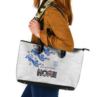 England National Football Leather Tote Bag Football is Coming Home Typography Sporty Style