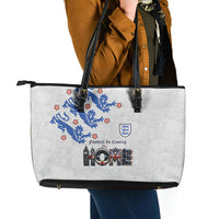 England National Football Leather Tote Bag Football is Coming Home Typography Sporty Style
