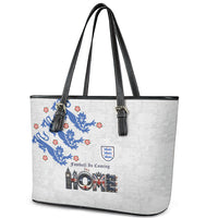 England National Football Leather Tote Bag Football is Coming Home Typography Sporty Style