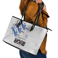 England National Football Leather Tote Bag Football is Coming Home Typography Sporty Style