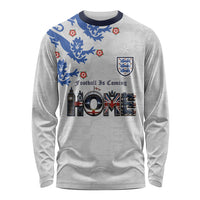 Custom England National Football Long Sleeve Shirt Football is Coming Home Typography Sporty Style