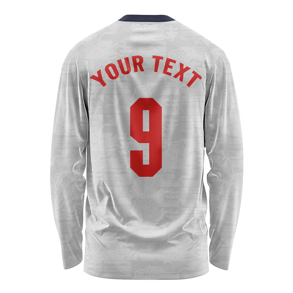 Custom England National Football Long Sleeve Shirt Football is Coming Home Typography Sporty Style
