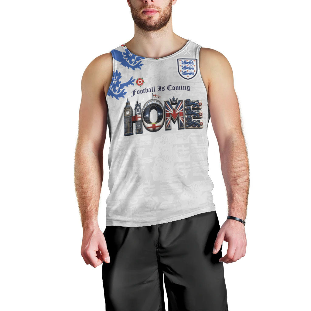 Custom England National Football Men Tank Top Football is Coming Home Typography Sporty Style