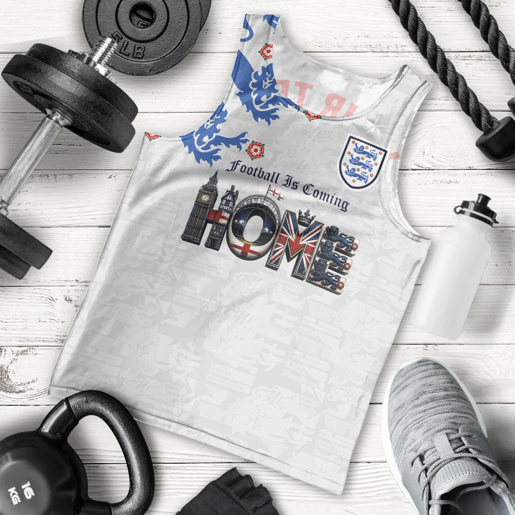 Custom England National Football Men Tank Top Football is Coming Home Typography Sporty Style