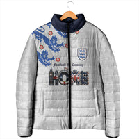 Custom England National Football Padded Jacket Football is Coming Home Typography Sporty Style