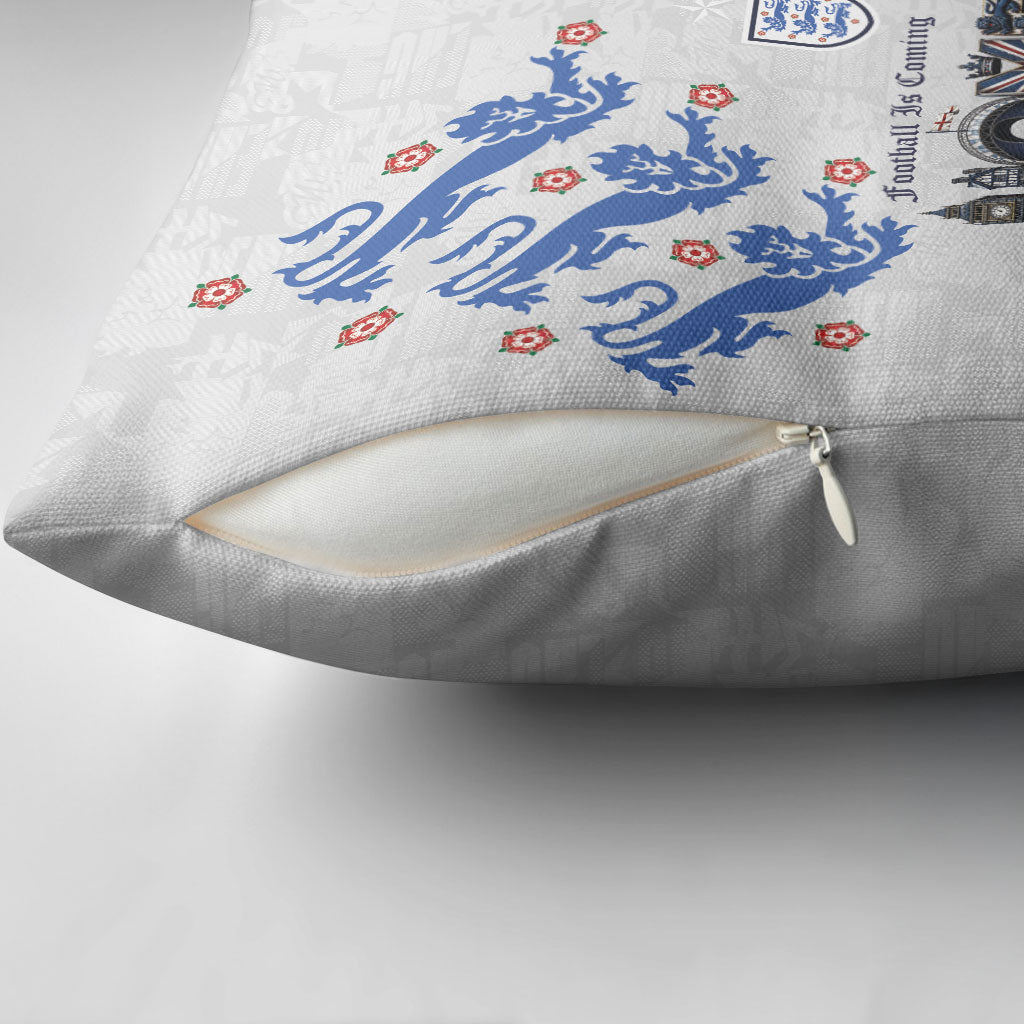 England National Football Pillow Cover Football is Coming Home Typography Sporty Style