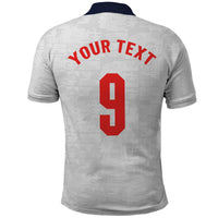 Custom England National Football Polo Shirt Football is Coming Home Typography Sporty Style