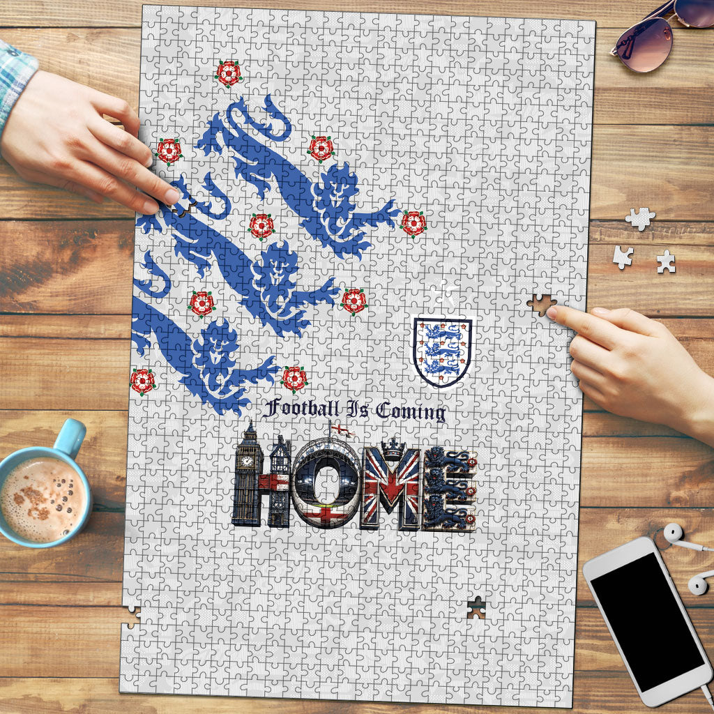 England National Football Puzzle Football is Coming Home Typography Sporty Style