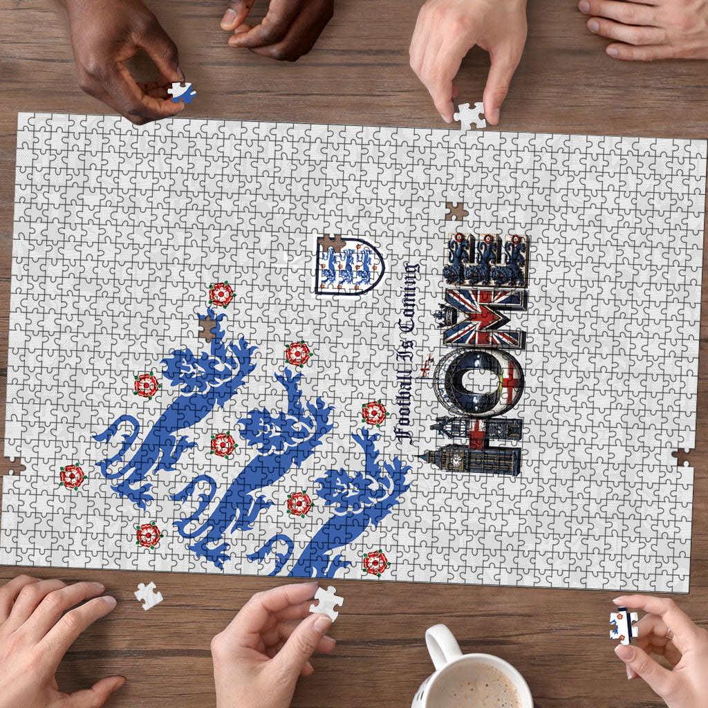 England National Football Puzzle Football is Coming Home Typography Sporty Style