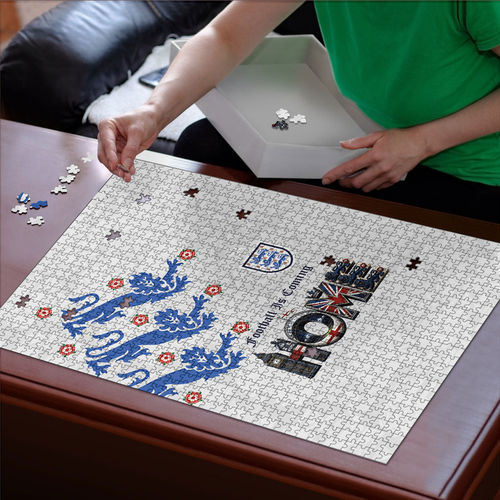 England National Football Puzzle Football is Coming Home Typography Sporty Style