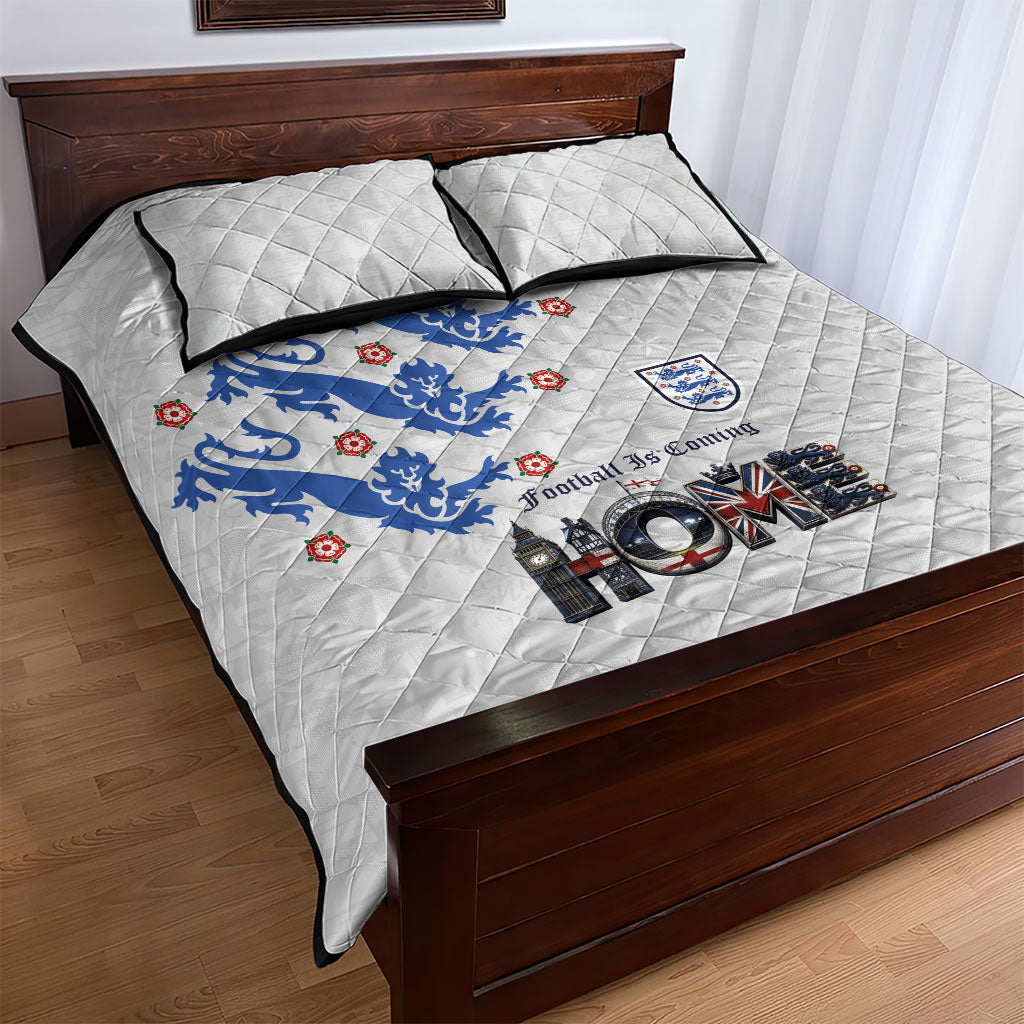 England National Football Quilt Bed Set Football is Coming Home Typography Sporty Style