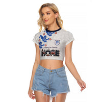 Custom England National Football Raglan Cropped T Shirt Football is Coming Home Typography Sporty Style