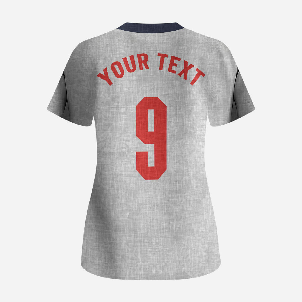 Custom England National Football Scrub Top Football is Coming Home Typography Sporty Style