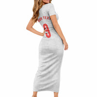 Custom England National Football Short Sleeve Bodycon Dress Football is Coming Home Typography Sporty Style LT03
