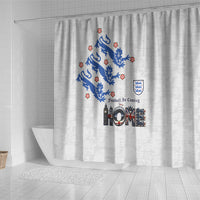 England National Football Shower Curtain Football is Coming Home Typography Sporty Style