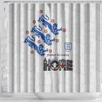 England National Football Shower Curtain Football is Coming Home Typography Sporty Style