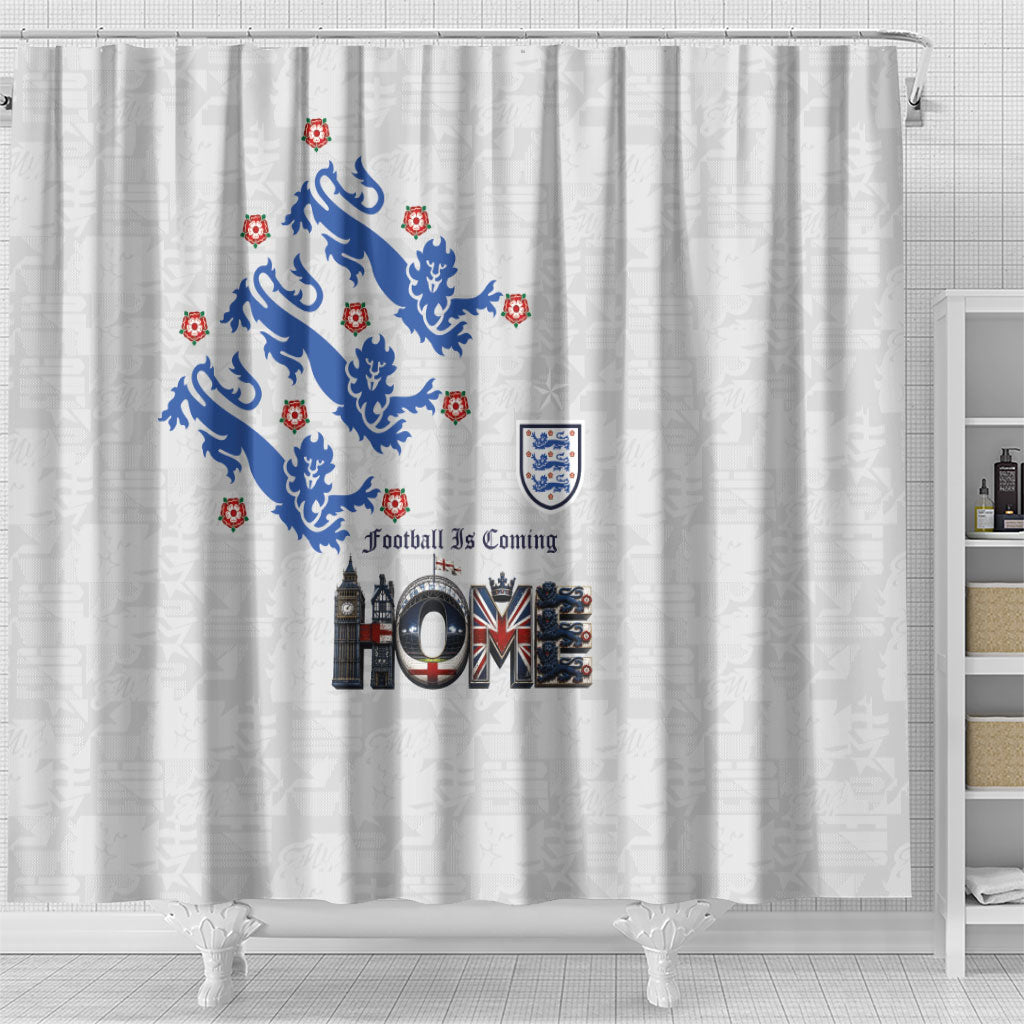 England National Football Shower Curtain Football is Coming Home Typography Sporty Style