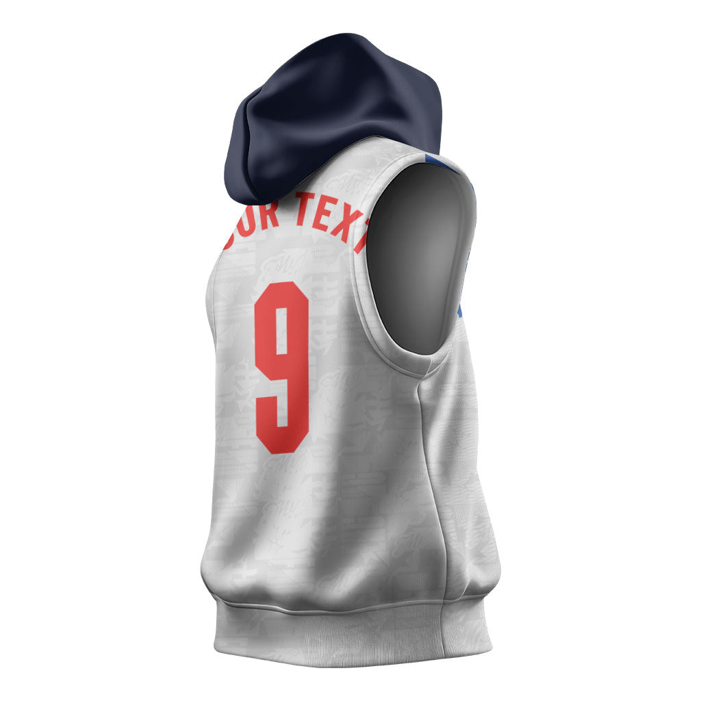 Custom England National Football Sleeveless Hoodie Football is Coming Home Typography Sporty Style