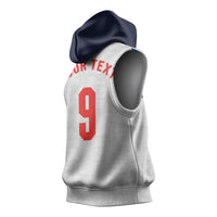 Custom England National Football Sleeveless Hoodie Football is Coming Home Typography Sporty Style