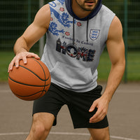 Custom England National Football Sleeveless Hoodie Football is Coming Home Typography Sporty Style