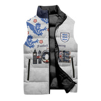Custom England National Football Sleeveless Puffer Jacket Football is Coming Home Typography Sporty Style
