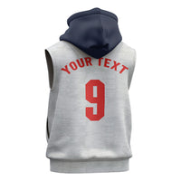 Custom England National Football Sleeveless Zip Hoodie Football is Coming Home Typography Sporty Style