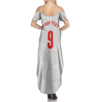 Custom England National Football Summer Maxi Dress Football is Coming Home Typography Sporty Style