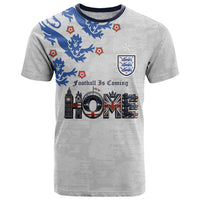 Custom England National Football T Shirt Football is Coming Home Typography Sporty Style