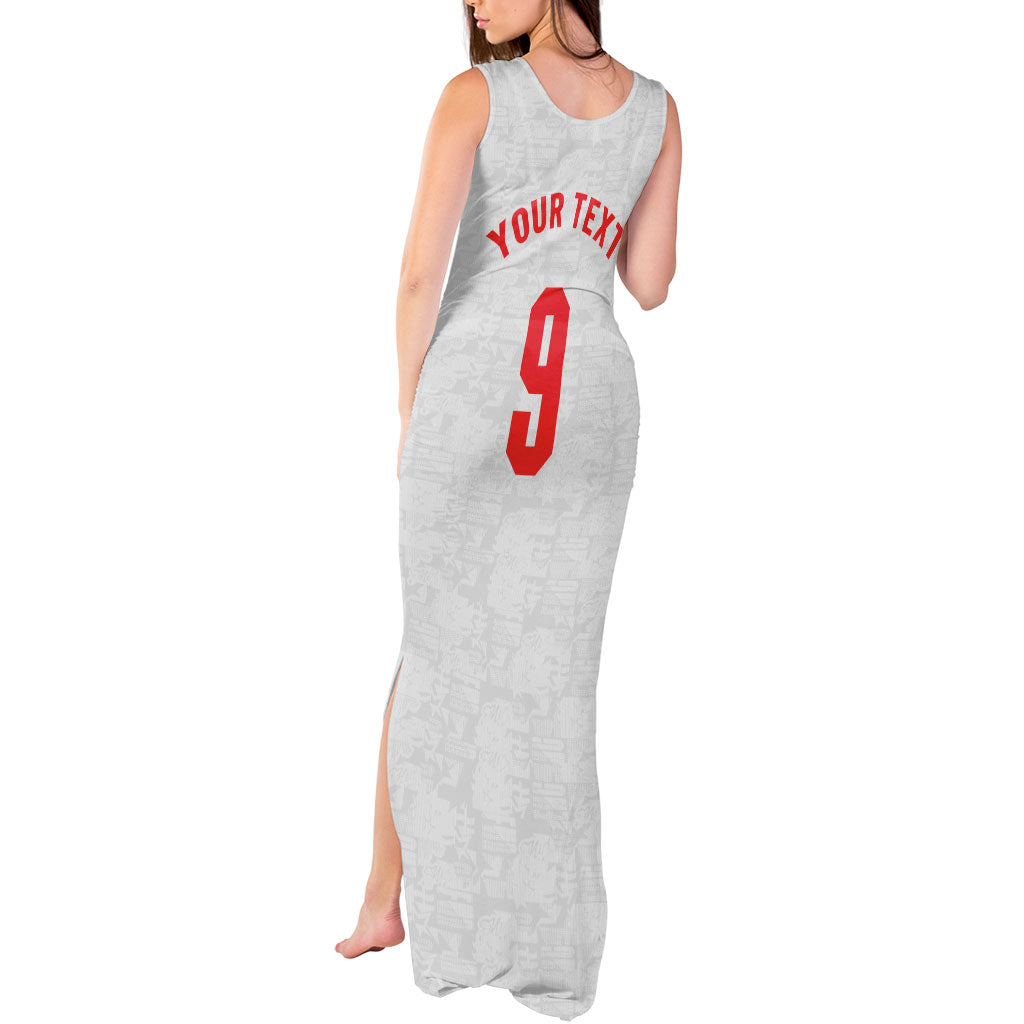 Custom England National Football Tank Maxi Dress Football is Coming Home Typography Sporty Style