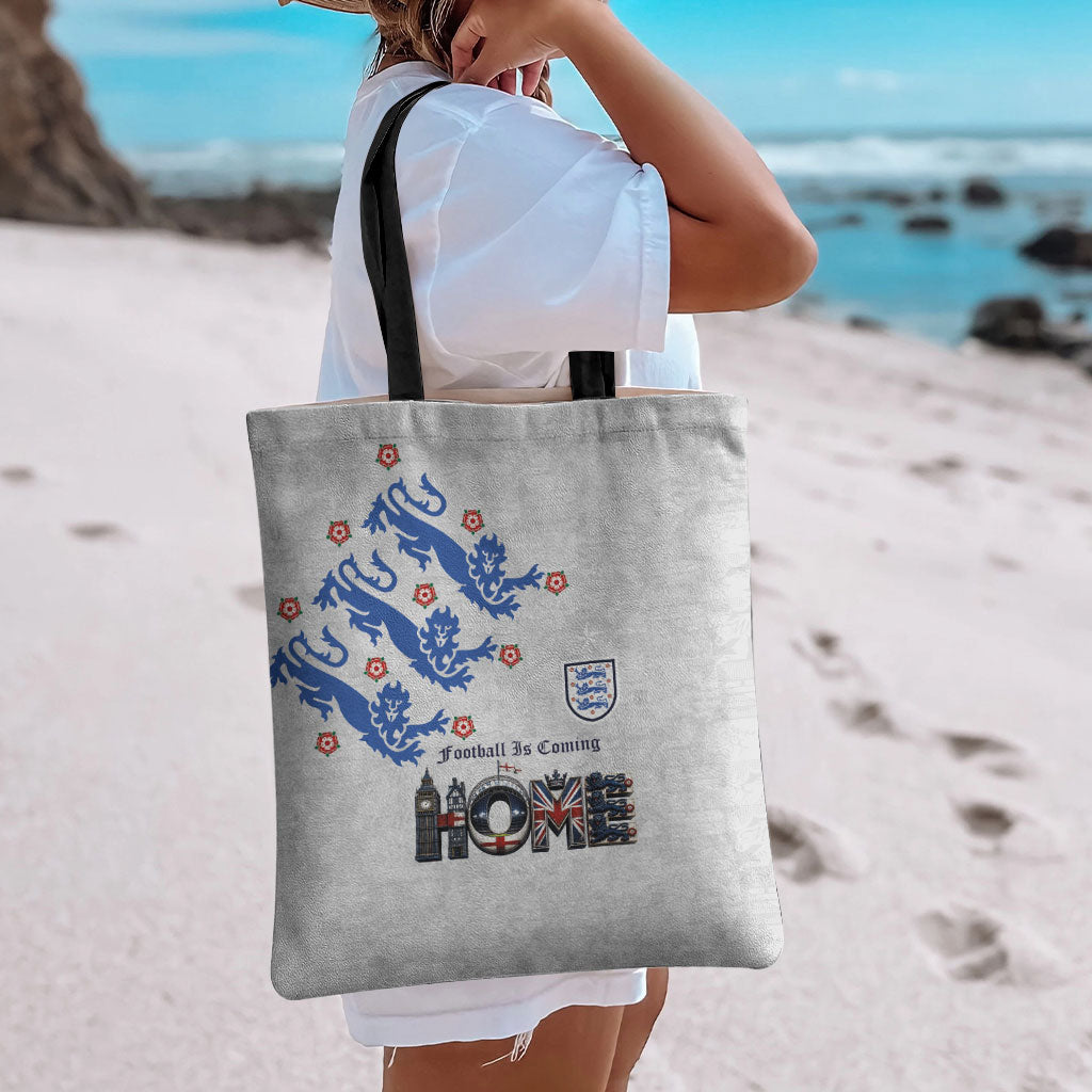 England National Football Tote Bag Football is Coming Home Typography Sporty Style