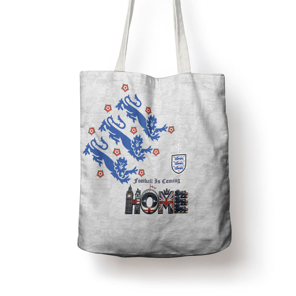 England National Football Tote Bag Football is Coming Home Typography Sporty Style