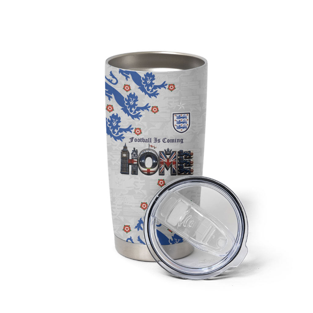 Custom England National Football Tumbler Cup Football is Coming Home Typography Sporty Style