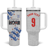 Custom England National Football Tumbler With Handle Football is Coming Home Typography Sporty Style