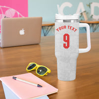 Custom England National Football Tumbler With Handle Football is Coming Home Typography Sporty Style