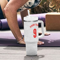 Custom England National Football Tumbler With Handle Football is Coming Home Typography Sporty Style