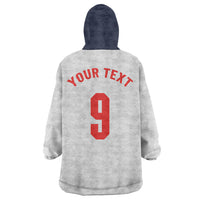 Custom England National Football Wearable Blanket Hoodie Football is Coming Home Typography Sporty Style