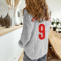 Custom England National Football Women Casual Shirt Football is Coming Home Typography Sporty Style