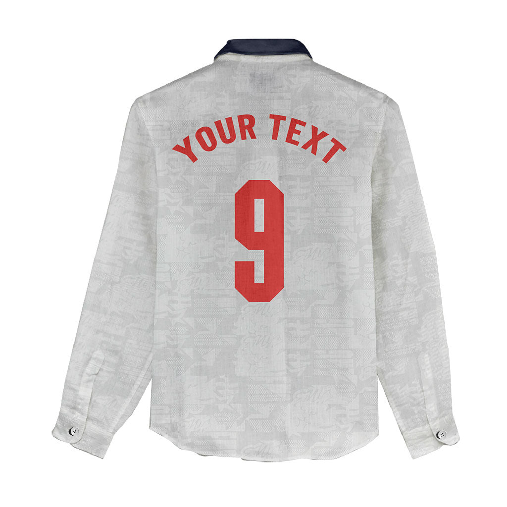 Custom England National Football Women Casual Shirt Football is Coming Home Typography Sporty Style