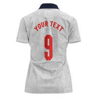 Custom England National Football Women Polo Shirt Football is Coming Home Typography Sporty Style