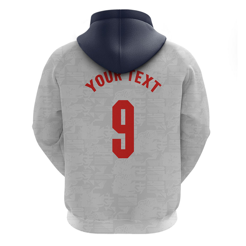 Custom England National Football Zip Hoodie Football is Coming Home Typography Sporty Style