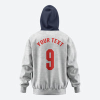 Custom England National Football Zip Hoodie Football is Coming Home Typography Sporty Style