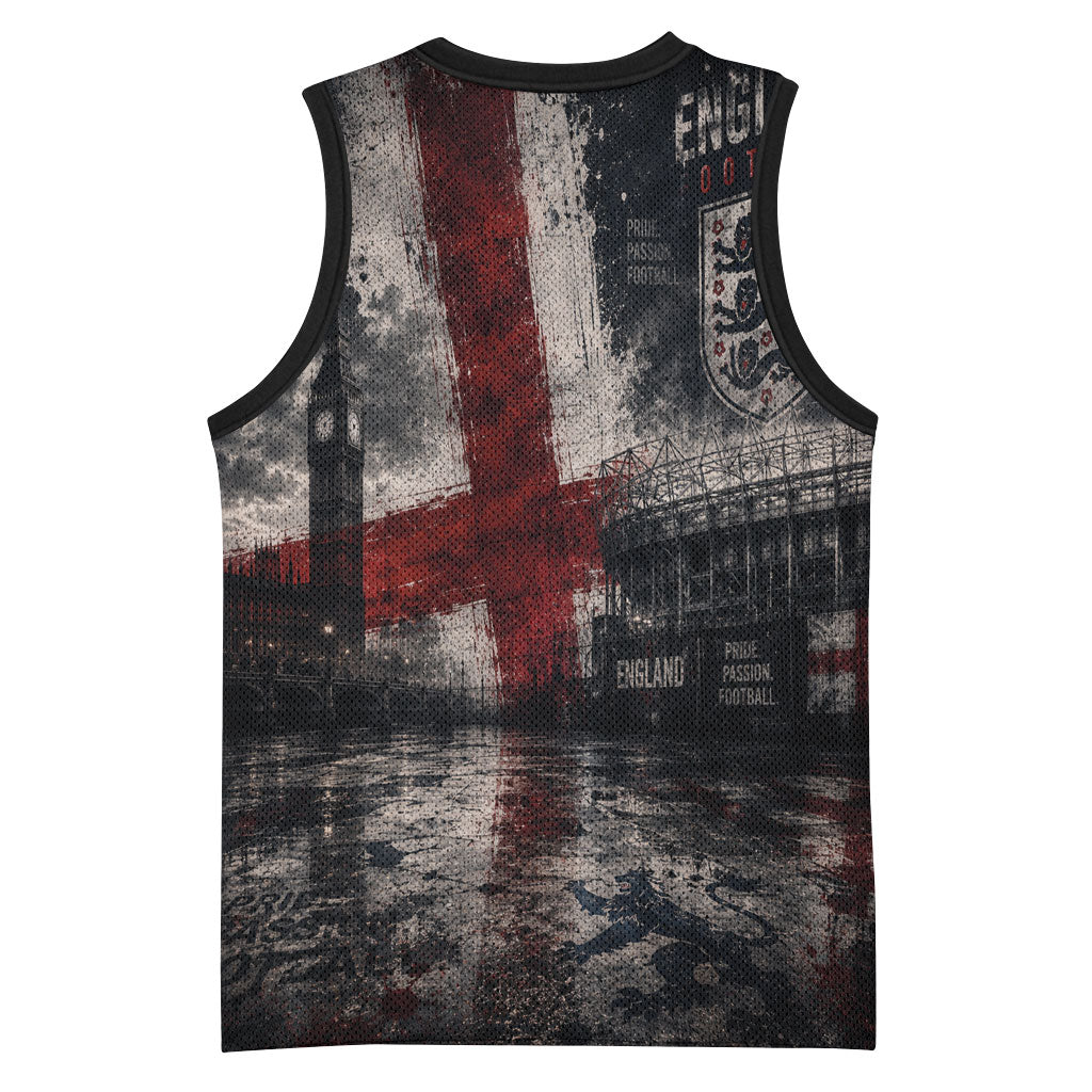 England National Football Basketball Jersey Football is Coming Home Typography Grunge Style