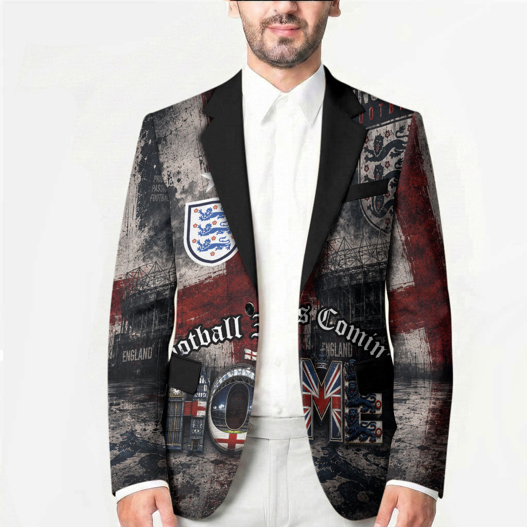 England National Football Blazer Football is Coming Home Typography Grunge Style