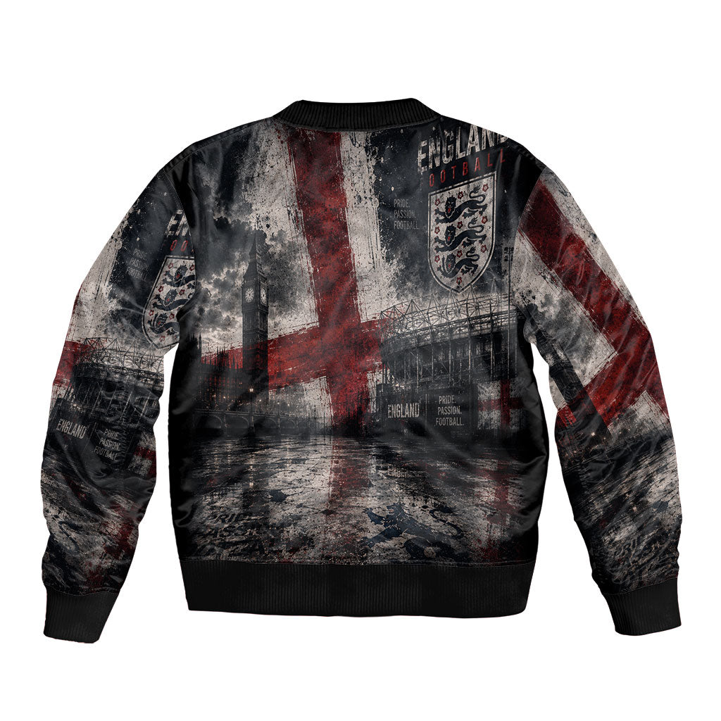 England National Football Bomber Jacket Football is Coming Home Typography Grunge Style