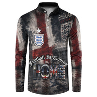 England National Football Button Sweatshirt Football is Coming Home Typography Grunge Style
