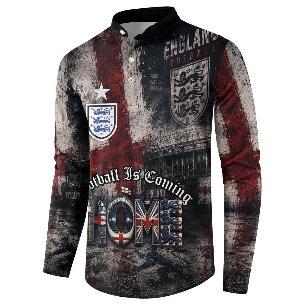 England National Football Button Sweatshirt Football is Coming Home Typography Grunge Style
