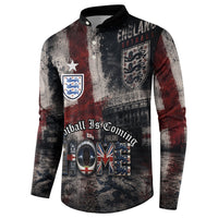 England National Football Button Sweatshirt Football is Coming Home Typography Grunge Style