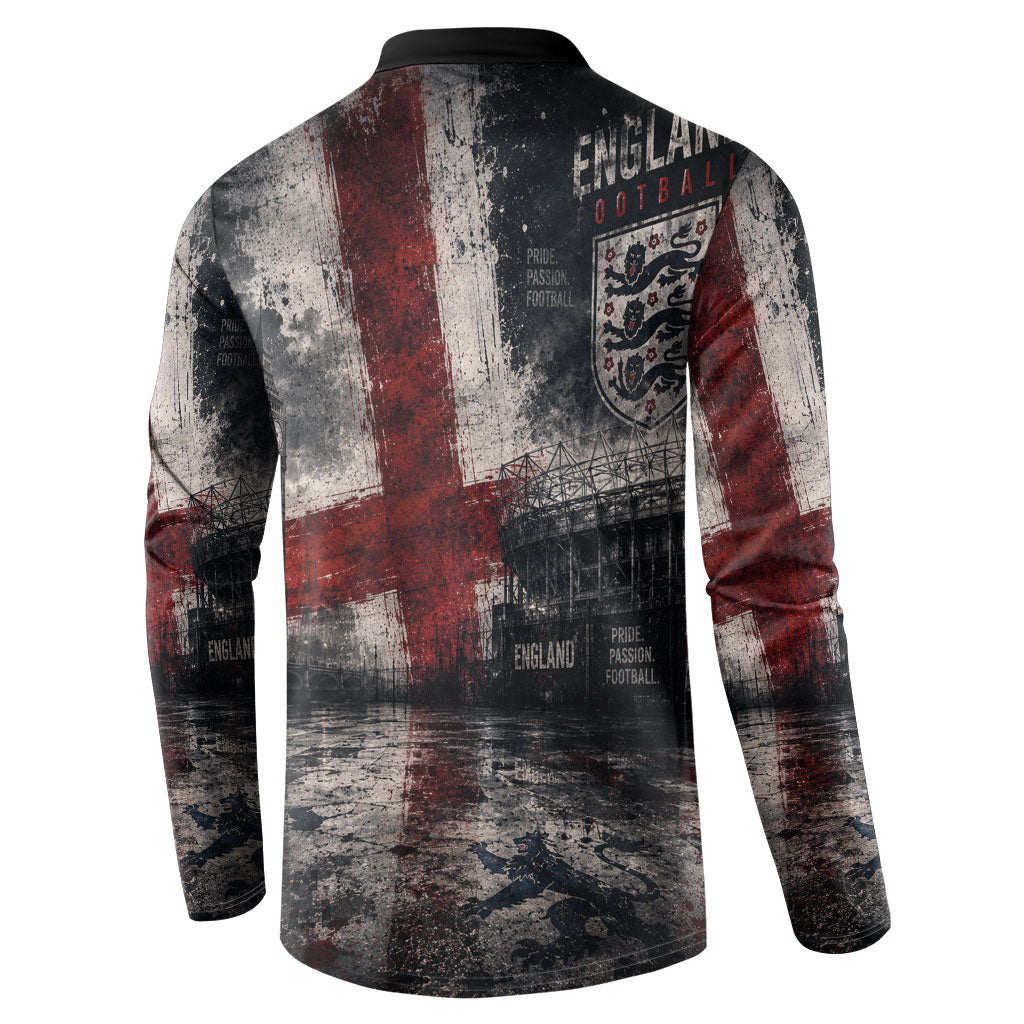England National Football Button Sweatshirt Football is Coming Home Typography Grunge Style