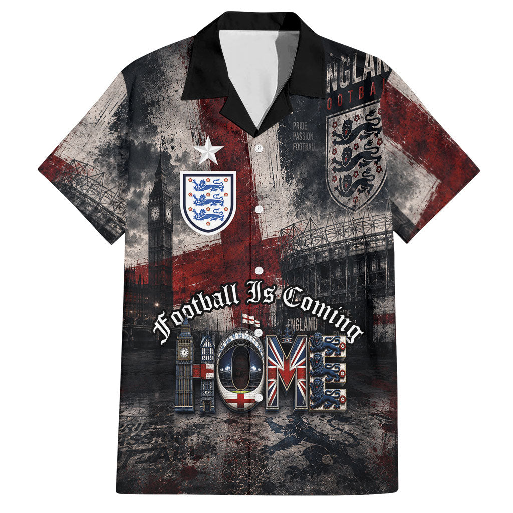 England National Football Hawaiian Shirt Football is Coming Home Typography Grunge Style